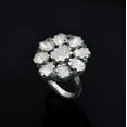 thumbnail image 3 of 2.50 CTW Natural Diamond Polki Emerald Flower Cocktail Women Valentines Day Gifts Ring 925 Sterling Silver, 3 of 5