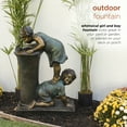 thumbnail image 5 of Alpine Corporation Indoor/Outdoor Girl and Boy Drinking Water Fountain, Stone, 5 of 8