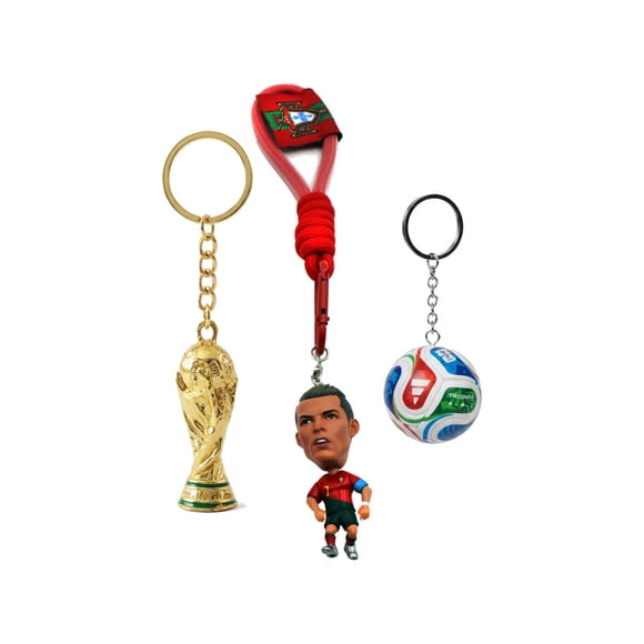 SET 4 LLAVEROS CRISTIANO BALON COPA MUNDIAL 2026