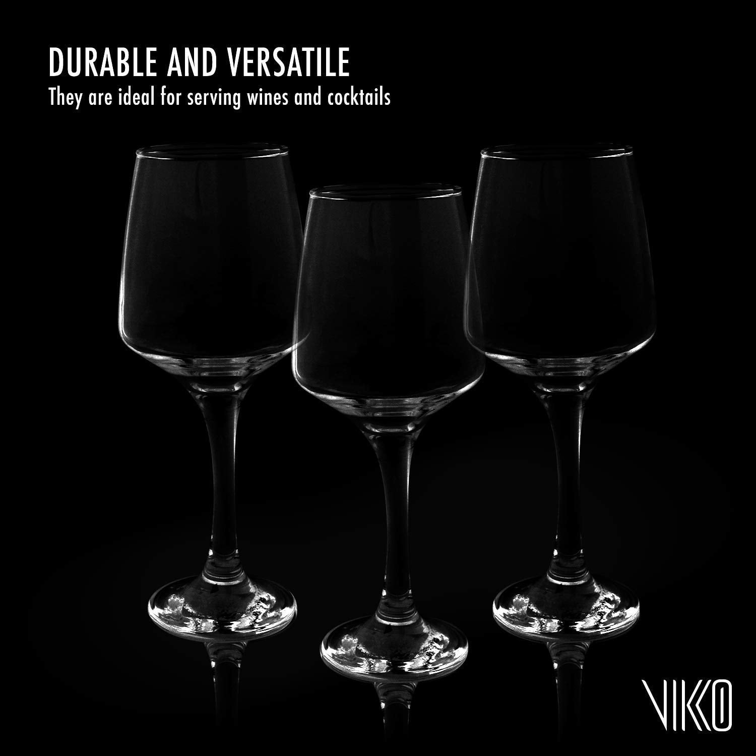 Madison - 12.75 Ounce Wine Glasses | Thick and Durable Construction  For Parties, Entertaining, and Everyday Use  Dishwasher Safe  Set of 6 Clear Glass Wine Glasses  2.5 Diameter x 8.5 Tall