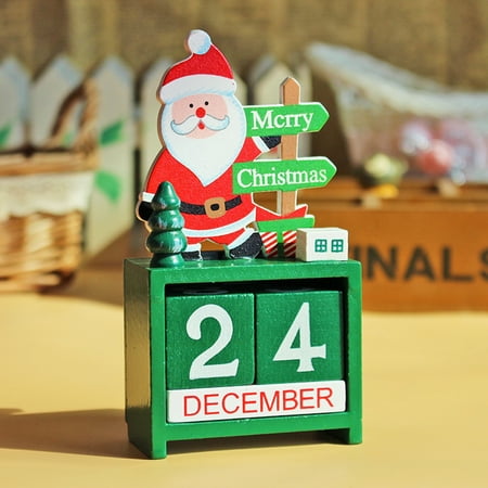 M Countdown Christmas Special Christmas Wooden Calendar Advent Countdown with Painted Blocks Holiday Home Ornament Decorations;Christmas Wooden Calendar Advent Countdown with Painted Blocks Ornament ()