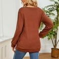 thumbnail image 4 of Scyoekwg Women Long Sleeve Tops Crewneck Pleated Tops Dressy Casual Blouses Solid Color Fall Clothes Fashion Vintage Loose Tops(Brown,XL), 4 of 4