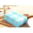 thumbnail image 6 of PurpleEssences Waffle Weave Check Plaid Kitchen Towels, 100% Cotton, 15x25, 4-Pack, Aqua Blue/White, 6 of 6