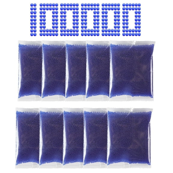 NOKIMAX Gel Ball Blaster Ammo 100,000 PCS – 10 Pack Refill, 7-8mm Blue Orby Rounds, Non-Toxic, Gel Gun Bullets for Splatter Blasters, Ages 14  Years