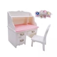 thumbnail image 1 of Escritorio para computadora de casa de muñecas,Juego de sillas de escritorio en miniatura para casa de muñecas 1:12,Mini casa de muñecas,mesa de ordenador,decoración de 2 piezas, 1 of 8