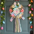thumbnail image 4 of Corona de Conejito de Pascua de 23,6 Pulgadas, Colgador de Puerta de Pascua, Decoración de Pared para Puerta de Entrada, Corona, Arreglo de Escena, Accesorios de Decoración, 4 of 7