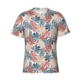 thumbnail image 4 of Vsdgher Tropical Leaves Print Men's Dry Fit Mesh Athletic Shirts Moisture Wicking Tennis T-Shirt Tops, 4 of 9