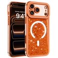 thumbnail image 6 of DOMAVER Magnetic Glitter Case for iPhone 18 Pro Max Case / iPhone 17 Pro Max Case 6.9", MagSafe Compatible, Crystals and Camera Protector, Sparkly Protective Cover, Orange, 6 of 8