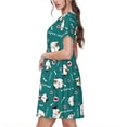 thumbnail image 2 of Picia Love Dog Pattern Women's Short Sleeve Summer Dress Pleated Loose Swing Knee Length Short Sleeve Swing Dresses, 2 of 6