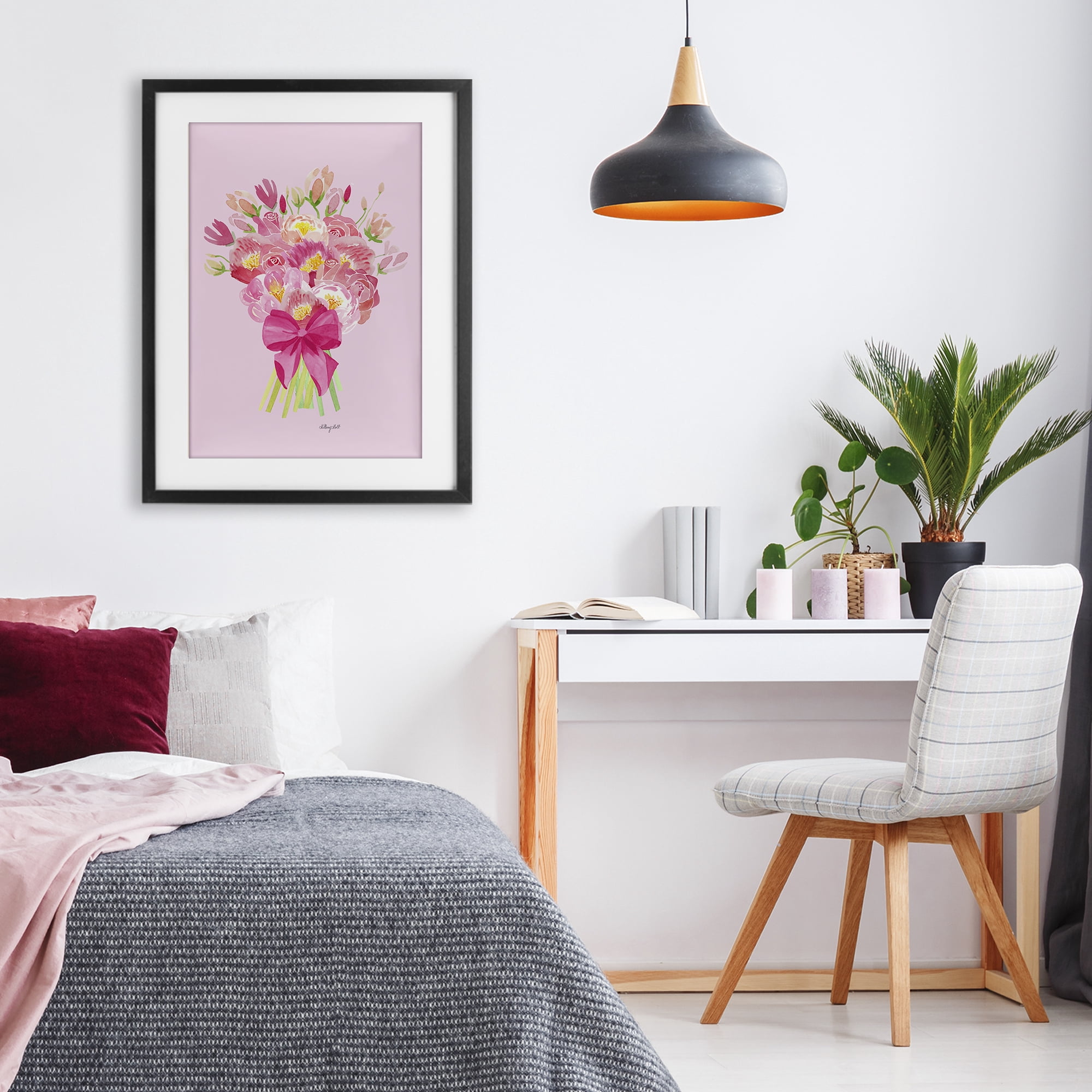 Stupell Industries Romantic Blushing Peonies Black Framed Print Under Glass, design by Hillary Holt