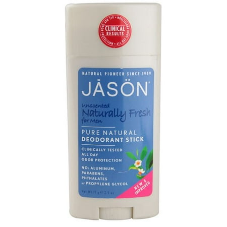 Jason Unscented Naturally Fresh for Men Deodorant Stick, 2.5 OZ