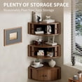 thumbnail image 4 of Fluted Corner Wall Cabinet Set of 3, Floating Corner Shelves with Sliding Doors, Wall Storage Organizer for Living Room, 4 of 8
