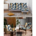 thumbnail image 6 of Navy Blue Yellow Feather Sofa Couch Cushion Covers Washable, Removable Stretchable Sectional Couch Covers, Simpler Modern Abstract Art Slipcovers for L & T Shape Sofa Furniture Protector M Size 1 pc, 6 of 7