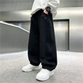thumbnail image 2 of XIYNBAOK Boys Baggy Sweatpants Wide Leg Baggy Pants Open Bottom Athletic Trackpants Kids Girls Elastic Waist Plain Sportswear Casual Preppy Clothes, 2 of 5