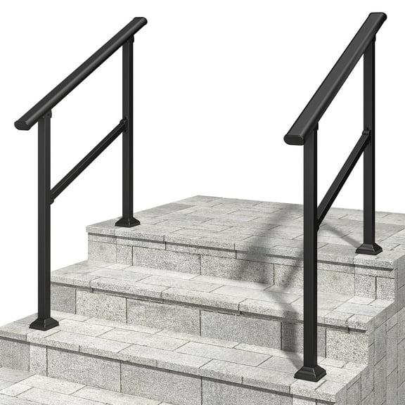 Hand Rails for Outdoor Steps, 2-3 Step Handrail 2 Pack,