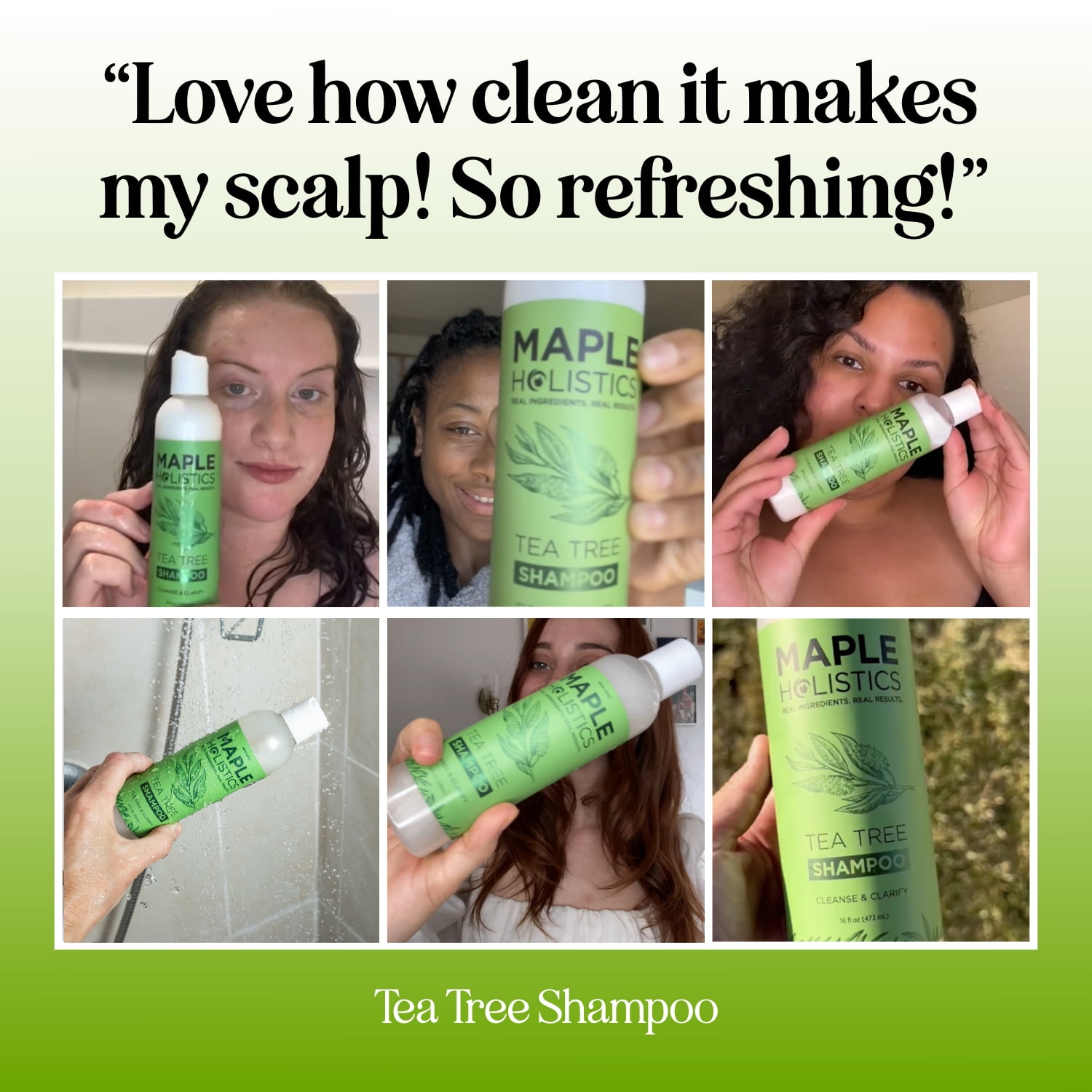 Tea Tree Oil Shampoo Sulfate Free Shampoo - Maple Holistics Tea Tree Oil Dry Scalp Shampoo For Oily Hair with Rosemary - Scalp Care Hydrating Shampoo for Women & Men with Natural Essential Oils