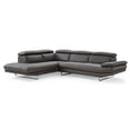 thumbnail image 2 of HomeRoots 372109 Dark Gray Leather Sectional, 110 x 88 x 29-37 in., 2 of 5