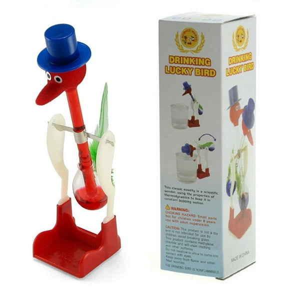 Red Retro Happy Dippy Drinking Bird