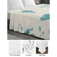 thumbnail image 6 of Turquoise Starfish Twim XL Size Flat Sheet, Wrinkleproof & Fadeproof Cooling Flat Bed Sheet Only, Ocean Nautical Seahorse Coral Shell Breathable Soft Bedding Top Sheets 66 x 102 Inches, 6 of 8