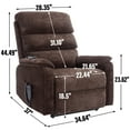 thumbnail image 3 of Brown Chenille Dual Motor Infinite Position Up to 350 LBS Power Lift Recliner Chair with Power-Remote, Heat Massage and Heavy Duty Motion Mechanism, 3 of 20