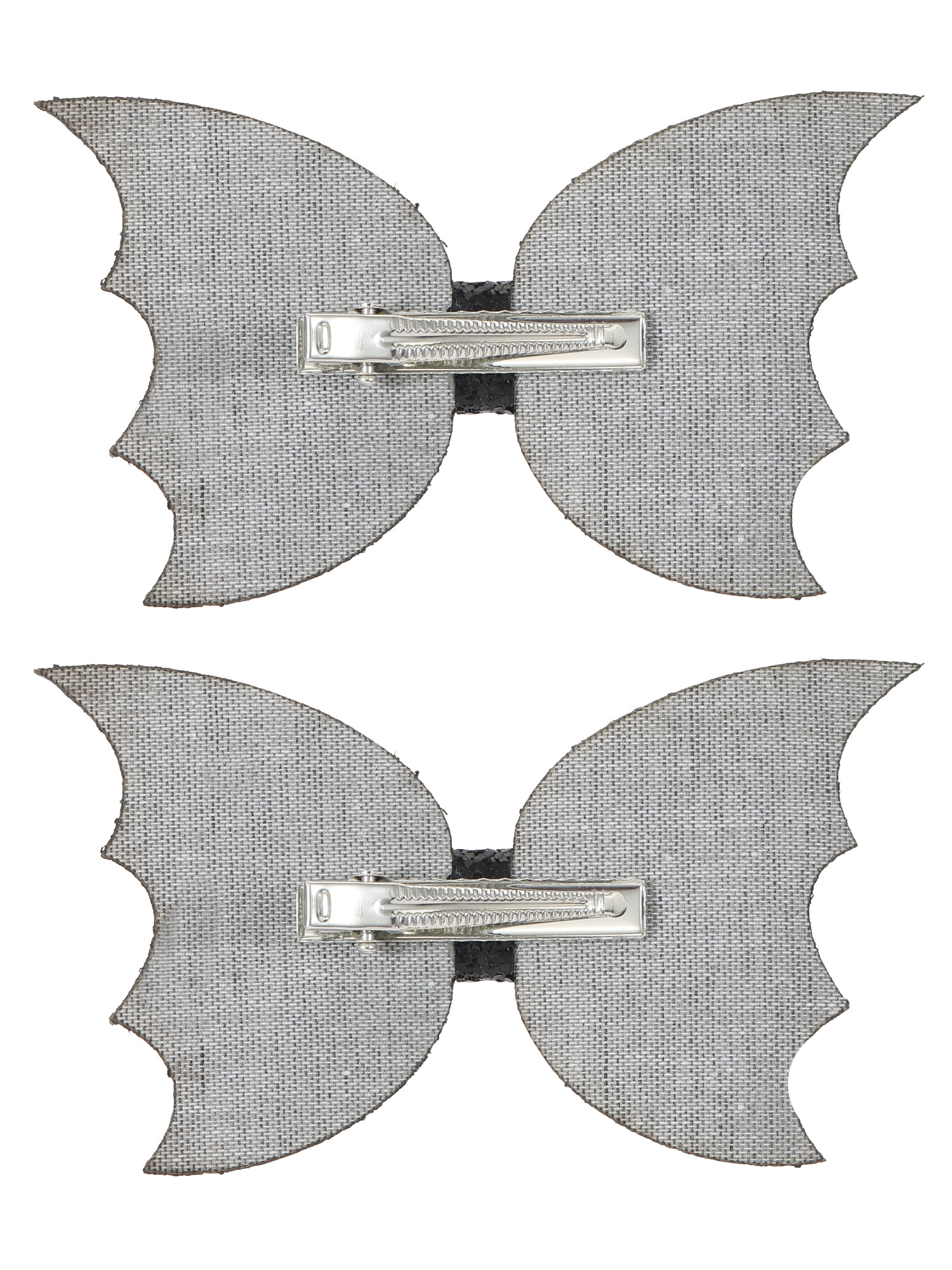 Way to Celebrate Halloween Mini Bat Bow Hair Clip Set, Black, 2 Pieces, Alligator Hair Clip