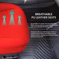 thumbnail image 4 of For 2017-2024 Tesla Model 3 FH Group Faux Leather Custom Fit Car Seat Covers   Solid Red - Front Seats, 4 of 6