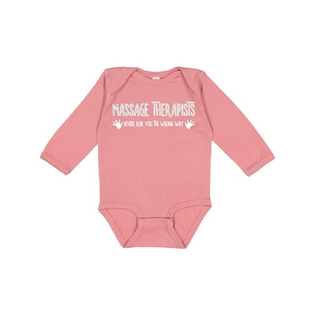 

Inktastic Massage Therapists Hands Rub White Text Gift Baby Boy or Baby Girl Long Sleeve Bodysuit