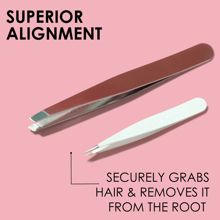 Japonesque Brow Grooming Kit, Includes Slant Tweezer, Point