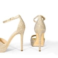 thumbnail image 3 of Sandalia DREAM PAIRS Tacones con Punta Cuadrada y Pedrería 12 cm Dorado, 3 of 7