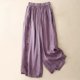 thumbnail image 2 of Pantalones anchos vintage holgados de primavera-verano para mujer - Pantalones casuales de cintura alta, 2 of 7