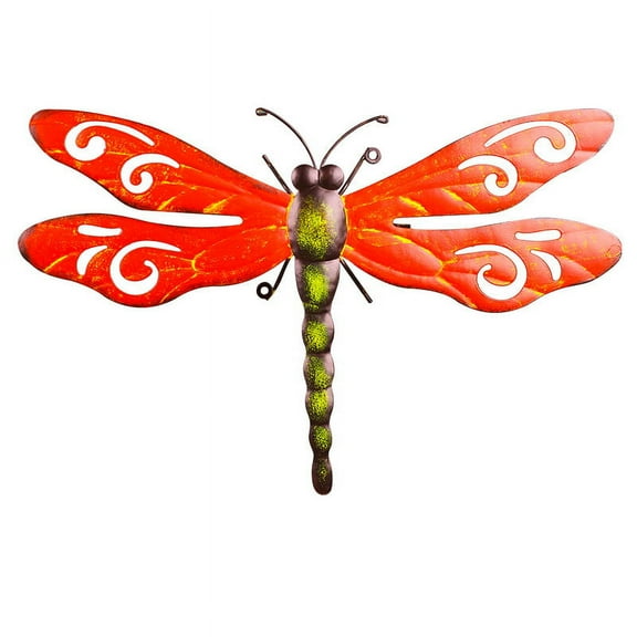 GRNSHTS Metal Dragonfly Wall Decor Outdoor Garden Fence Art,Hanging Decorations for Living Room, Bedroom,Garden (Red)