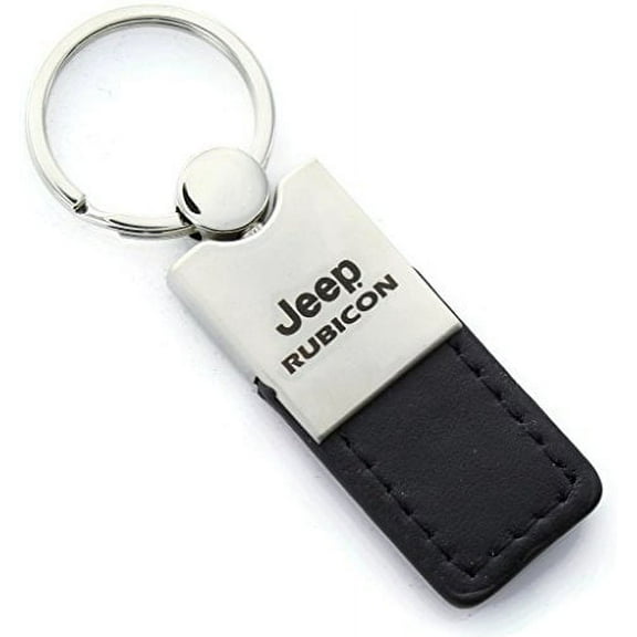 Jeep Rubicon Keychain & Keyring - Duo Premium Black Leather