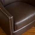 thumbnail image 4 of GDF Studio Hawthorne Contemporary Club Chair with Nailhead Trim, Brown Bonded Leather and Dark Brown, 4 of 5