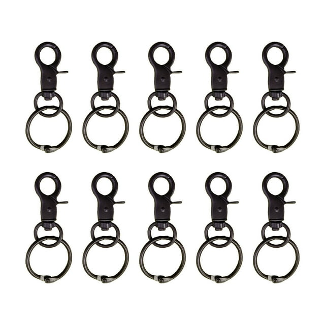 Naiovety Hebilla colgante de 10 piezas con cierres de langosta de Metal, hebillas para bolso, conectores de extremo de Hardware, llavero, accesorio de Almacenamiento y organización del hogar Negro Naiovety HA062415-07B