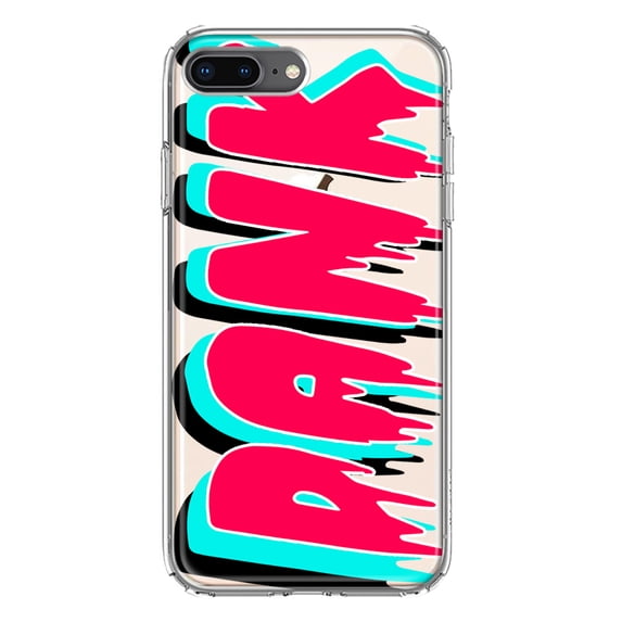 MUNDAZE Apple iPhone 7/8 Plus Shockproof Clear Hybrid Protective Phone Case Teal Pink Clear Funny Text Quote Dank Cover
