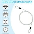 thumbnail image 4 of 2 Pcs 3/16" Dia Vinyl Coated Stainless Steel Cable with Loops, 4ft (48") Flexible Wire Rope, Black/Transparent, 4 of 7