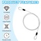 thumbnail image 4 of 2 Pcs 3/16" Diámetro Cable Recubierto de Vinilo de Acero Inoxidable con Asas, 4ft (48") Cuerda Flexible, Negro/Transparente, 4 of 7