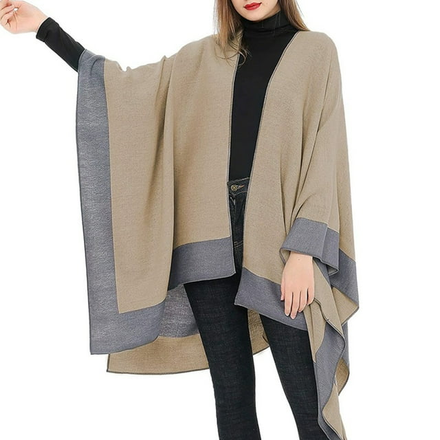 Mode Automne Femmes Pashmina Châle Cape Pull Tricoté Cardigan Foulard