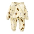 thumbnail image 5 of Gubotare 6 12 18 24 Months 2 3 4T Baby Boy Clothes Pattern Print Long Sleeve Shirt Elastic Waist Pants Set Fall Outfits Coffee,Size 4-5 Years, 5 of 5