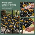thumbnail image 5 of Round Outdoor Tablecloth with Umbrella Hole and Zipper, Black Yellow Sunflower Tablecloth with Elastic Waterproof, Summer Botanical Farmhouse Floral Patio Table Covers for 36" - 44" Pool Tables, 5 of 9