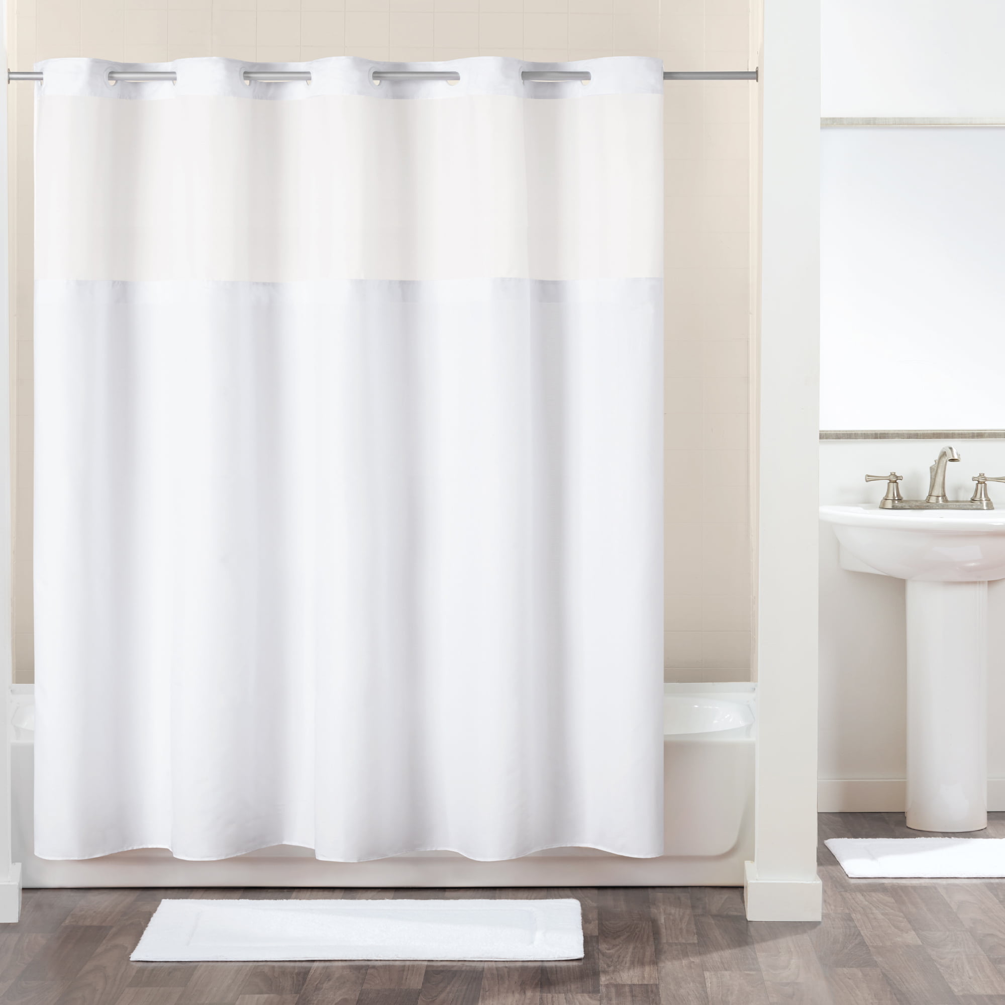 72x72'' Zen Spa Stones Bathroom Waterproof Fabric Shower Curtain & Mat 8371 