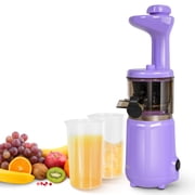 CAYNEL Masticating Slow Juicer Compact and Portable Cold Press Juice with 1.77” Extra Wide Inlet Funnel,Violet