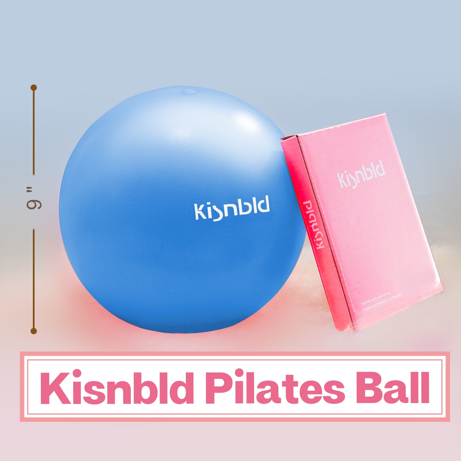 kisnbld Pilates Ball, 9-inch Anti-Burst Small Exercise Ball, Mini Yoga Ball for Physical Therapy, Stretching & Core Strength for Home Gym & Office