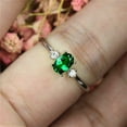 thumbnail image 4 of HeartsAndYou 1ct Natural Green Emerald & Diamond Ring Minimalist Trilogy 14k SOLID White Gold, 4 of 8