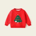 thumbnail image 5 of Toddler Sweatshirts for Girls Crew Neck Christmas Tree Print Long Sleeve Pullover For Fleece Top Soft Casual Outfit Sweatshirts Fall Fashion Clothes Size 3-4T, 5 of 9