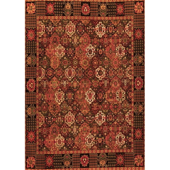 Ahgly Company Indoor Rectangle Persian Orange Traditional Area Rugs, 6' x 9'