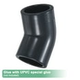 thumbnail image 4 of Uxcell Conector Adaptador de 45 Grados en Paquete de 4, Accesorio de Tubo de 1" en Codo Schedule 80 para Línea de Agua, Gris, 4 of 6