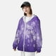 thumbnail image 3 of Fotbe Snowfall Sky White Purple Chaqueta con Protección Solar UPF 50+ para Hombre y Mujer, Camisa con Capucha y Bolsillos-Medium, 3 of 7