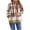 Khaki, variant on Womens Hoodies Fuzzy Hooded Sweatshirt Round Neck Hoodie Pullover Cozy Oversized Sweater Plaid Long Sleeve Plush Top
