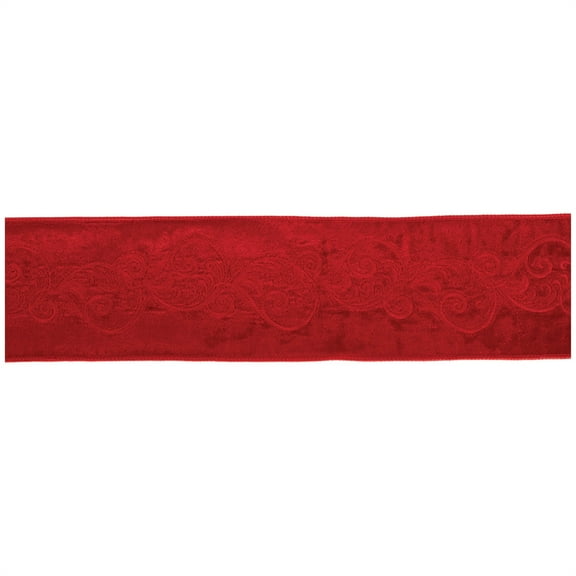 Melrose 95105DS 4 in. x 5 yards Wired Polyester, Red